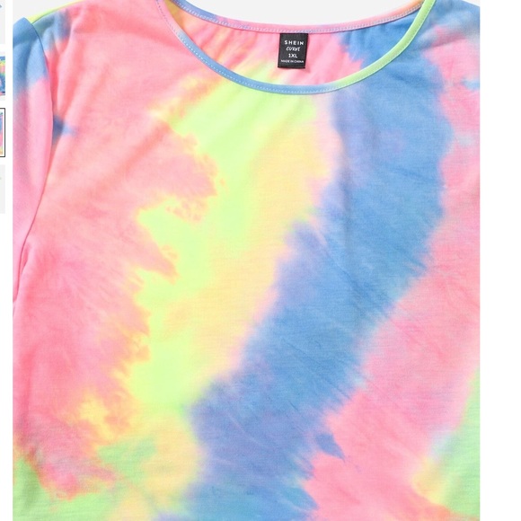New- Tie Dye Print Tee & Drawstring Waist Shorts Set - Picture 2 of 5